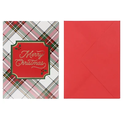 Merry Christmas Plaid Card & Envelope Set by Recollections™