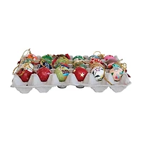 Hello Honey® 24 Pack 1" Round Hand-Painted Paper Mache Ball Ornaments