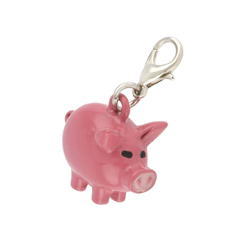Metal Pink Pig Charm by Bead Landing™