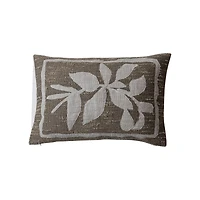 Hello Honey® 24" x 16" Brown & Tan Botanical Woven Indoor & Outdoor Lumbar Pillow