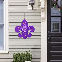 Glitzhome® 24" Mardi Gras Metal Fleur-de-Lis Yard Stake