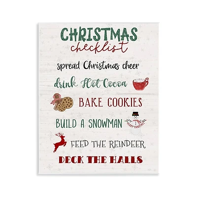 Stupell Industries 14"x 11" Rustic Christmas Checklist Wall Plaque