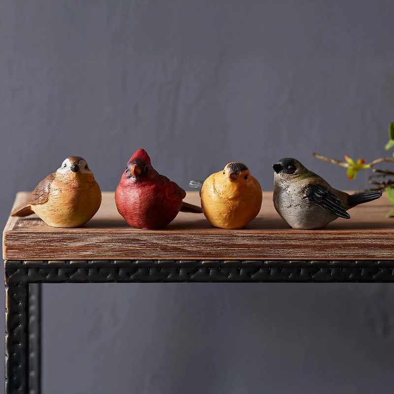 5" Realistic Painted Tabletop Bird Figurines Set