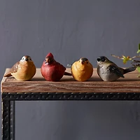 5" Realistic Painted Tabletop Bird Figurines Set
