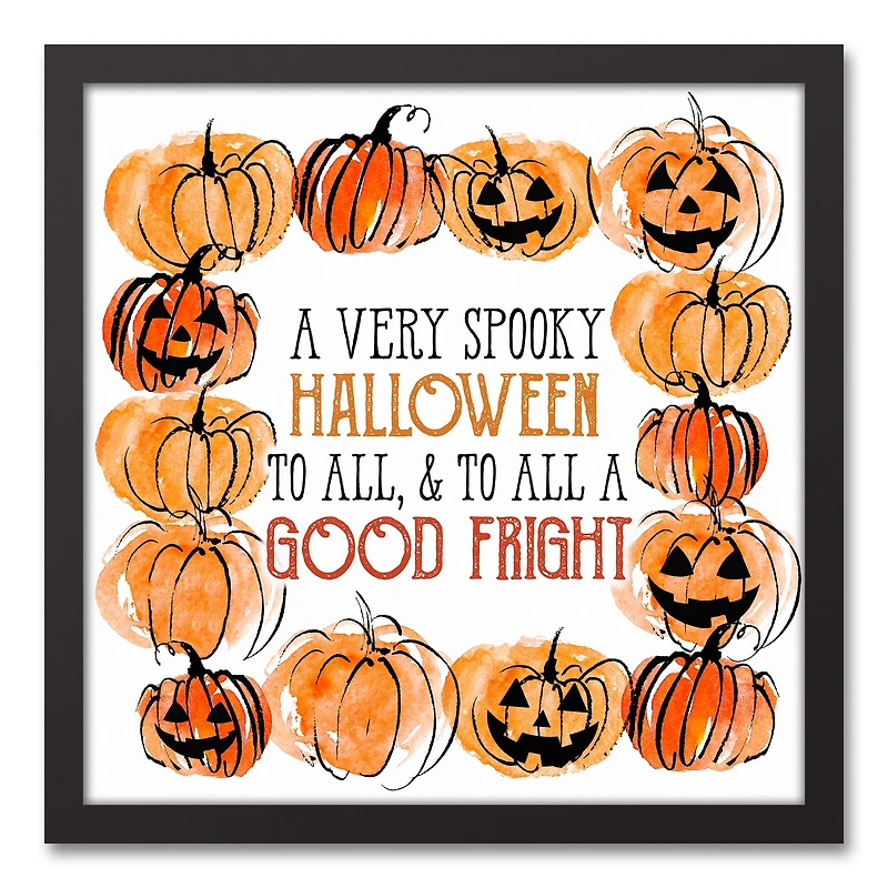To All a Good Fright Black Framed Canvas Wall Art