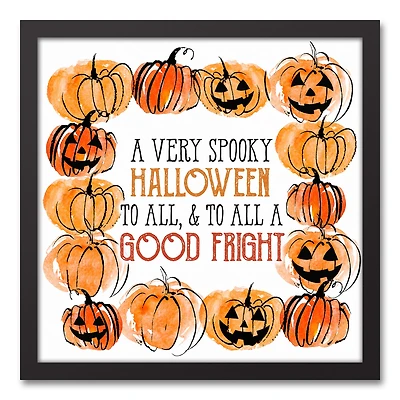 To All a Good Fright Black Framed Canvas Wall Art