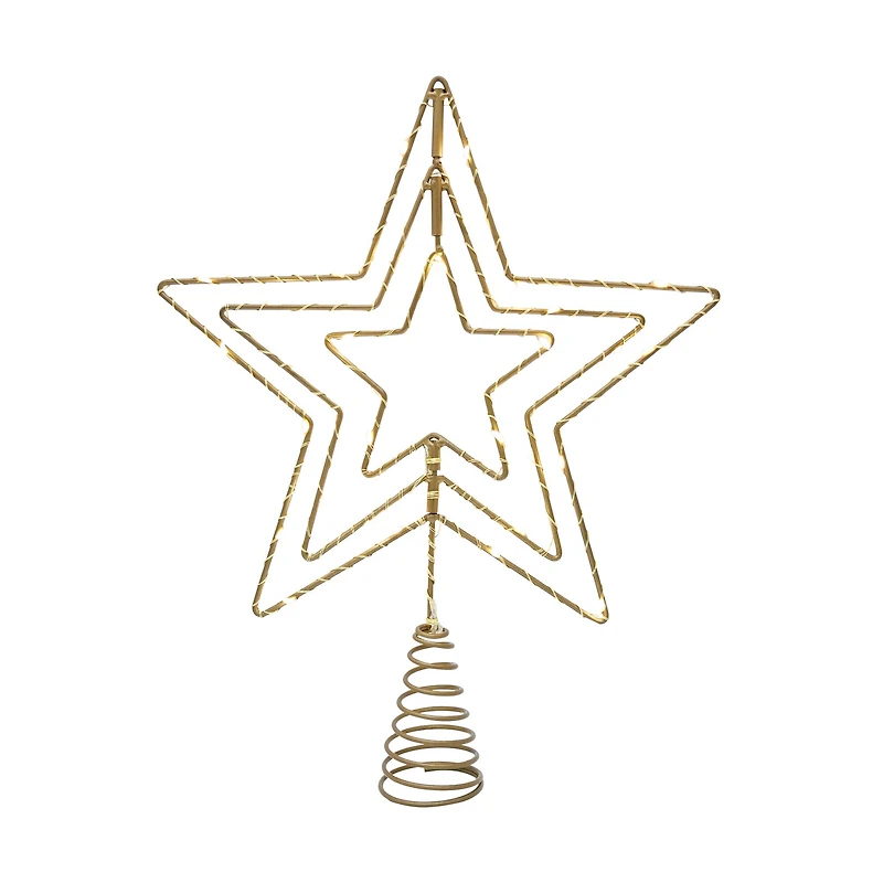 12" Gold Metal Star Lighted Tree Topper by Ashland®