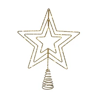 12" Gold Metal Star Lighted Tree Topper by Ashland®