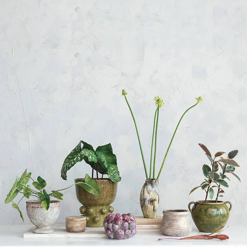 Hello Honey® 5.75" Gold Round Volcano Terra Cotta Planter