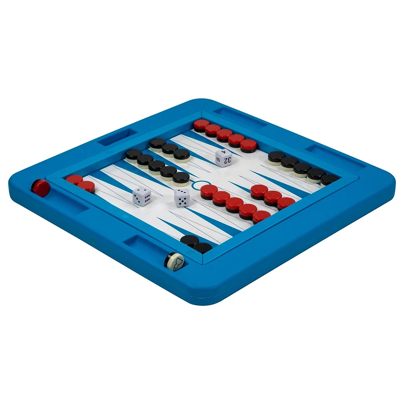 Swim Central 20" Floating Checkers & Backgammon Magnetic Swimming Pool Board Game Combo