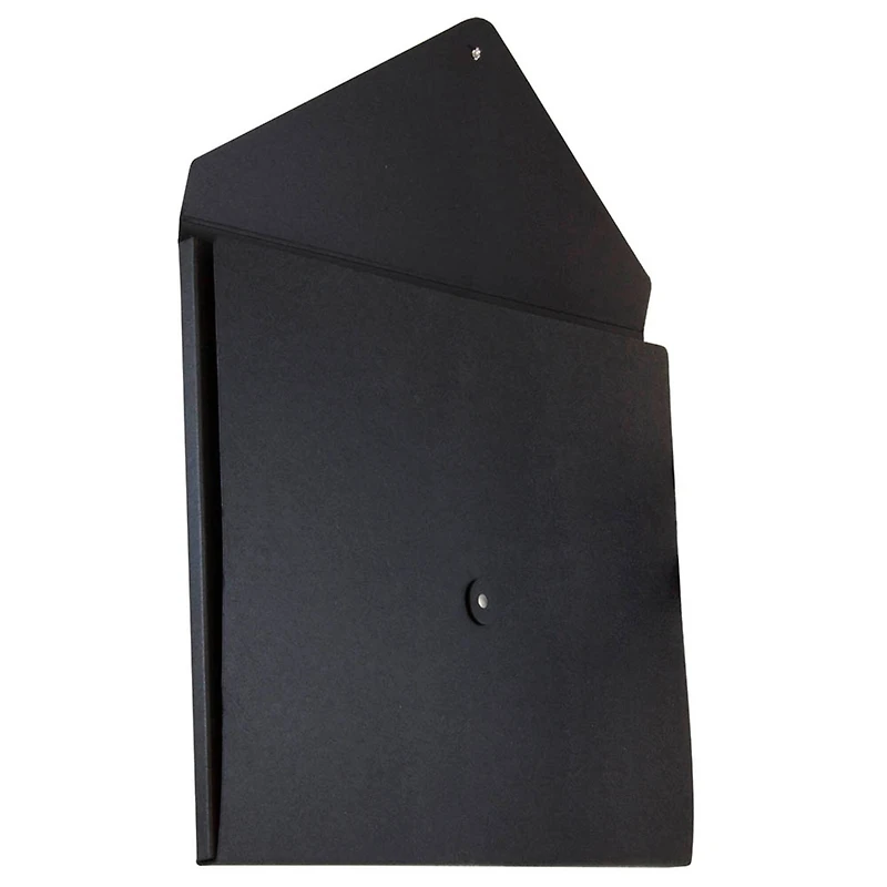 JAM Paper Black Kraft Portfolio with Button and String Closure 12.5" x 16.5"
