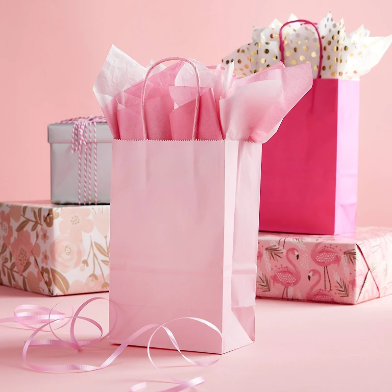 8 Packs: 13 ct. (104 total) Small Pink Paper Gift Bags by Celebrate It™