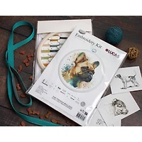 Luca-S French Bulldog Counted Cross Stitch Kit with Display Hoop