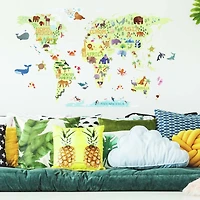 RoomMates Kids World Map Peel & Stick Giant Wall Decals