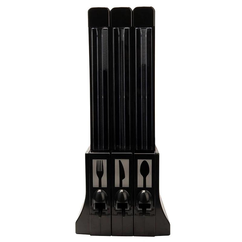 Mind Reader Black Refillable Utensil Dispenser