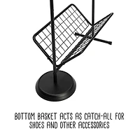 Honey Can Do Swivel Entryway Coat Rack with Shoe Storage