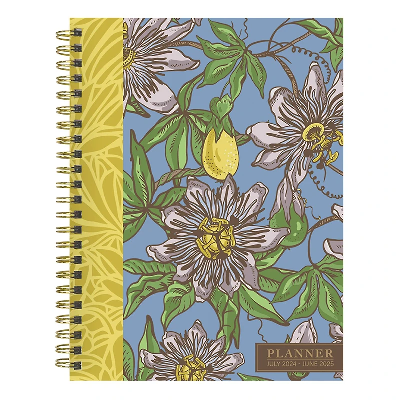 TF Publishing 2024 - 2025 Coastal Flowers Medium Spiral Planner