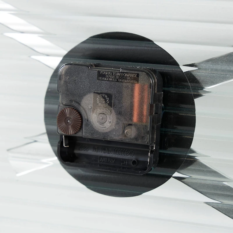 28" Black Metal Wall Clock with Clear Glass Face