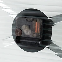 28" Black Metal Wall Clock with Clear Glass Face