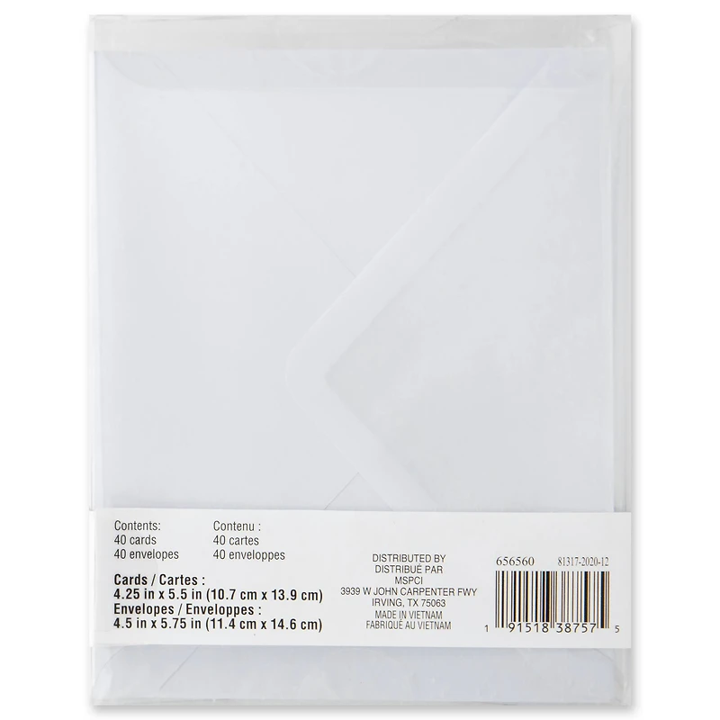 Silver Thank You Cards & Envelopes by Recollections™, 4.25" x 5.5"