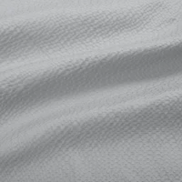 Bath Bliss Silver Microfiber Soft Touch Seersucker Design Shower Curtain Liner