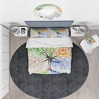 Designart 'Four Seasons Tree' Floral Bedding Set
