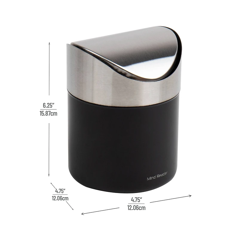 Mind Reader 0.4gal. Black Mini Countertop Trash Can, 2ct.