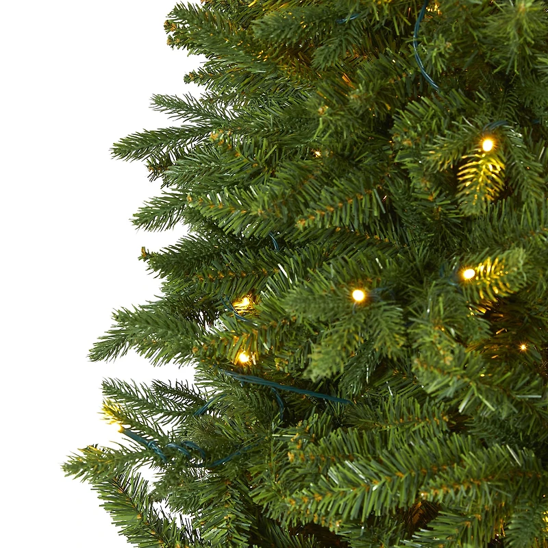 7ft. Pre-Lit New Hampshire Fir Artificial Christmas Tree, Clear LED Lights