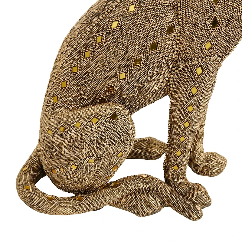 CosmoLiving by Cosmopolitan Gold Polystone Glam Sculpture, 21" x 8" x 14"