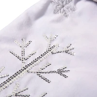 Glitzhome® 21" White Fleece with Christmas Tree & Snowflake Stocking, 2ct.