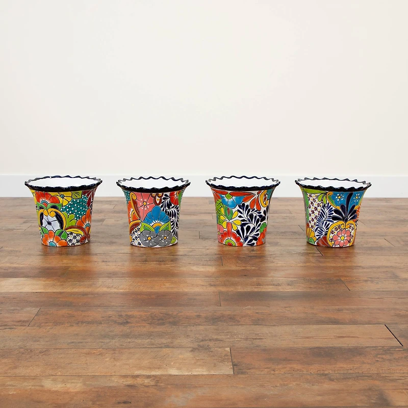 12" Handmade Mexican Talavera Ceramic Planter