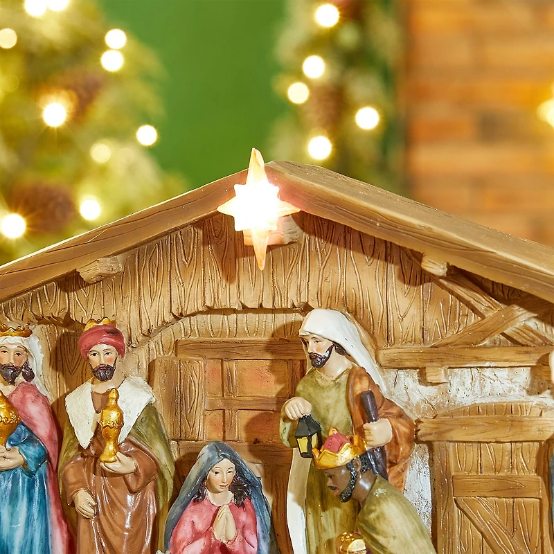 Glitzhome® 9" Nativity Décor