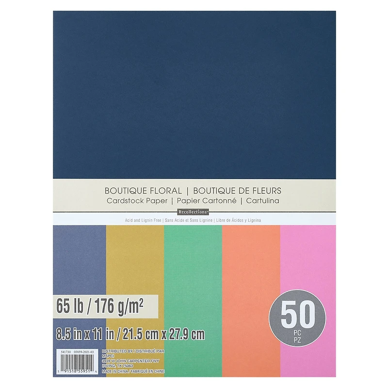 12 Packs: 50 ct. (600 total) Boutique Floral  8.5" x 11" Cardstock Paper by Recollections™