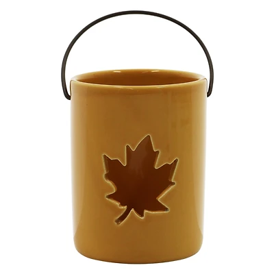 4" Yellow Leaf Candle Holder by Ashland®