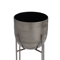 Grey Modern Planter, Set of 2" 12", 9"