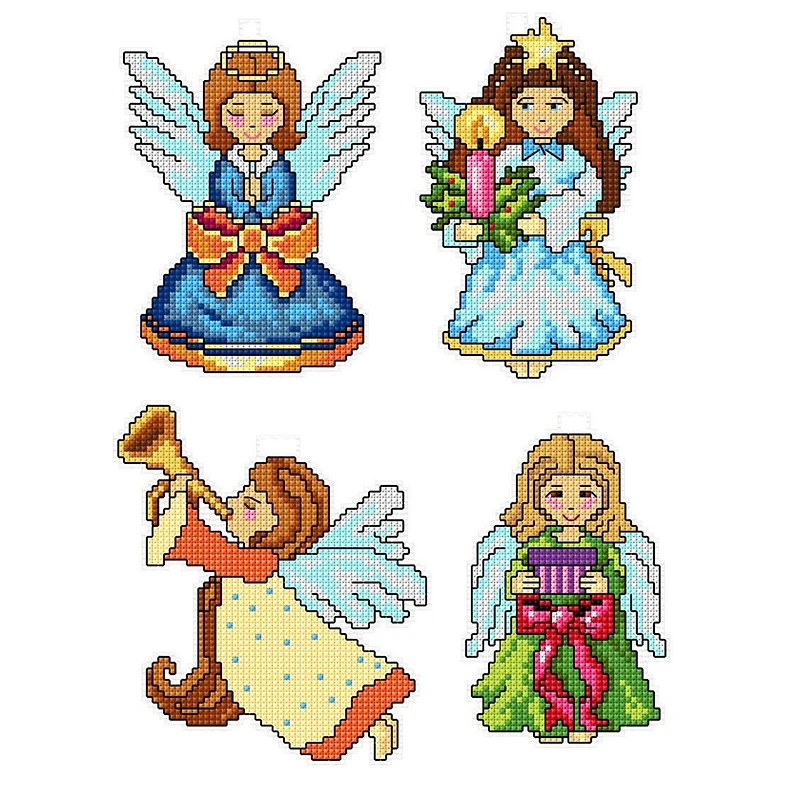 Crafting Spark Angels Plastic Canvas Counted Cross Stitch Kit