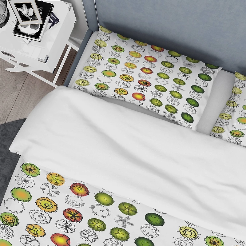 Designart 'Retro Tree Top Design' Mid-Century Duvet Cover Set