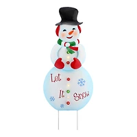 3ft. Lit Snowman Outdoor Metal Sign