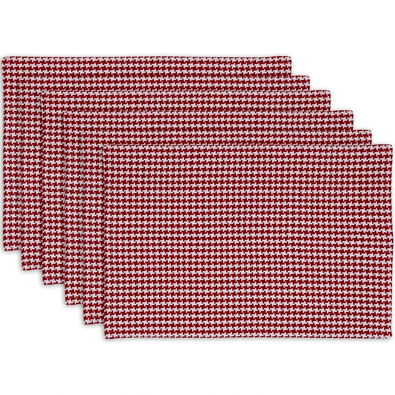 Tango Houndstooth Placemat Set, 13" x 19", 6 Piece