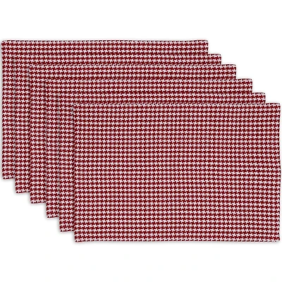 Tango Houndstooth Placemat Set, 13" x 19", 6 Piece