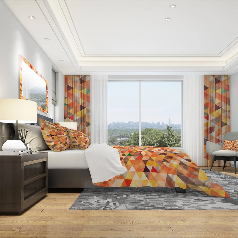 Designart 'Abstract Triangle' Modern Bedding Set