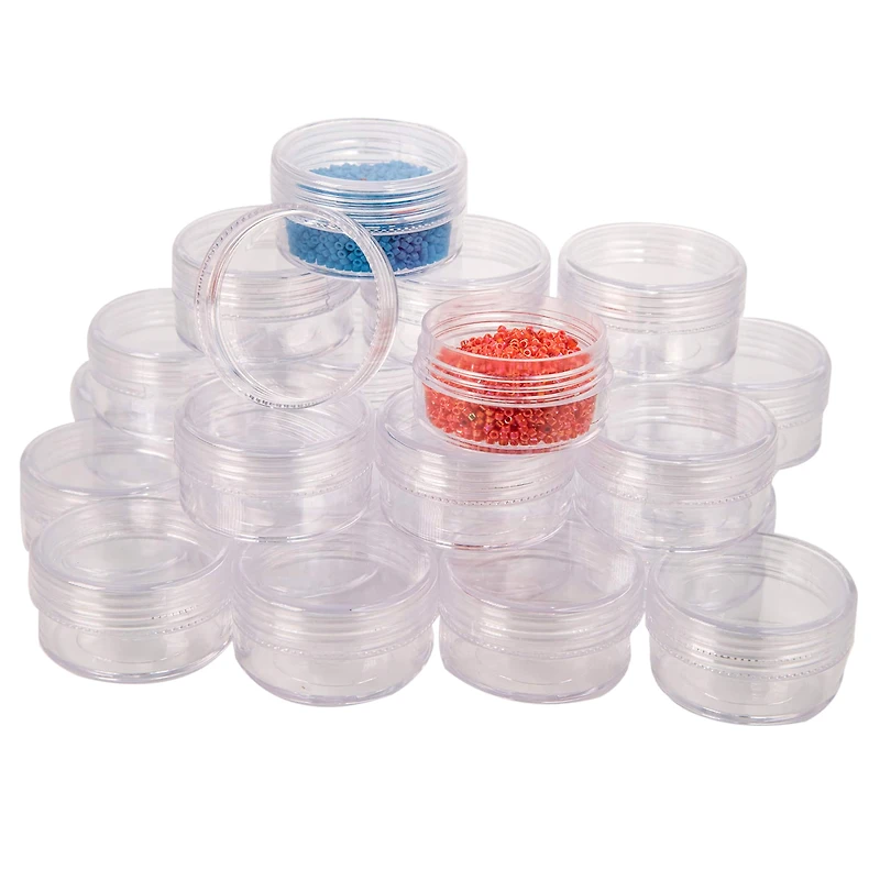 The Beadsmith® 9.5'' x 6.5'' x 1'' Clear Storage Box with Jars