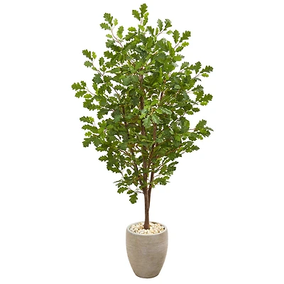 5.5ft. Oak Tree in Sand Colored Planter