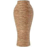 24" Brown Seagrass Handmade Tall Wrapped Vase