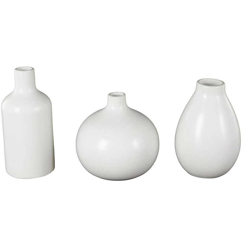 White Ceramic Minimal Ceramic Vase Set