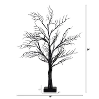 2ft. Pre-Lit LED Deluxe Black Twig Artificial Halloween Tree
