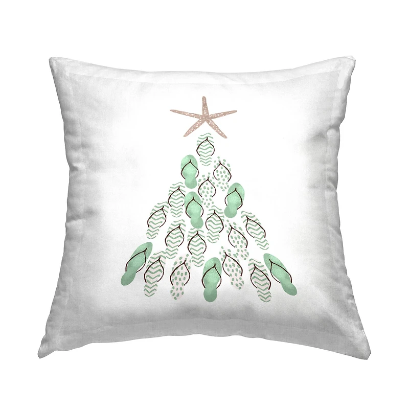 Stupell Industries Sandal Christmas Tree Throw Pillow