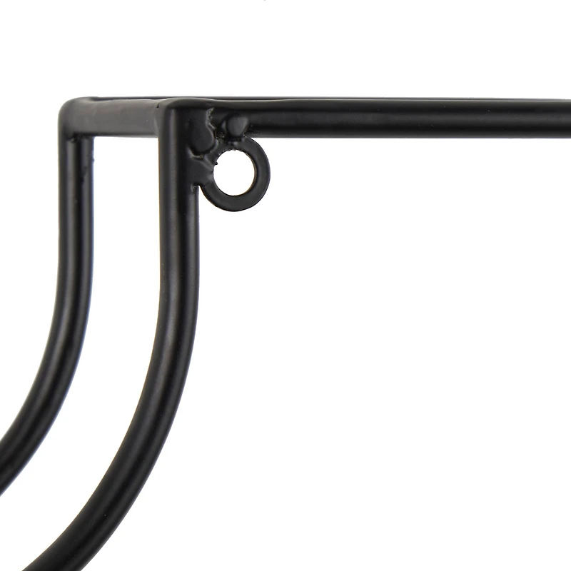 13" x 35" Black Metal Bottle Shape Wall Wine Rack