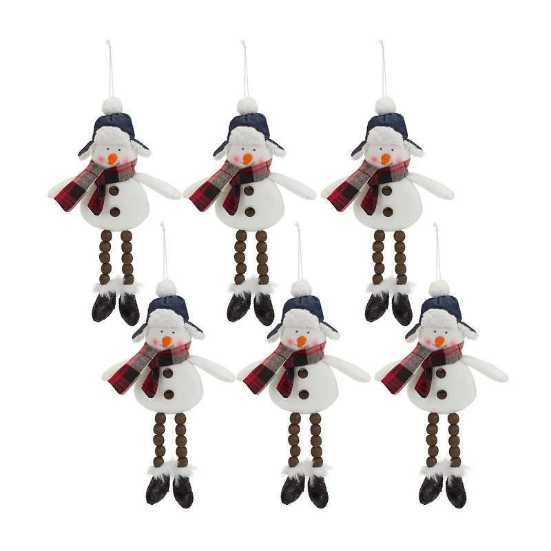 6 Pack 10" Snowman Ornaments