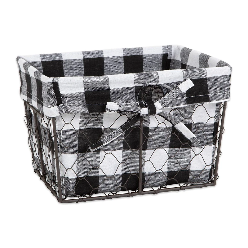 DII® Black & White Checkered Chicken Wire Basket Set
